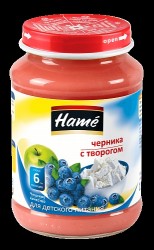 Пюре Hame черника творог с 6 мес 190 г